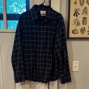 Men's Blue and Gray Plaid Shirt